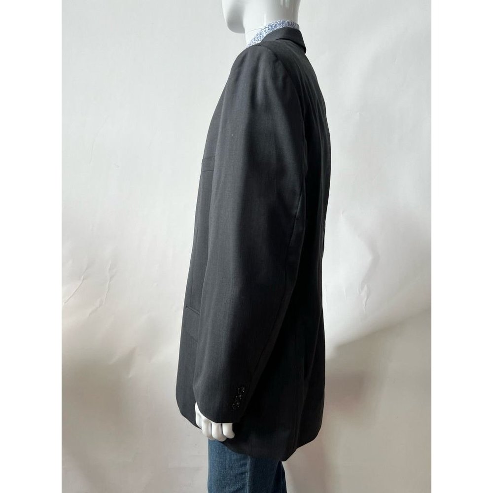 Albert Nipon Mens Suit Jacket Gray Wool Blend Poc… - image 5